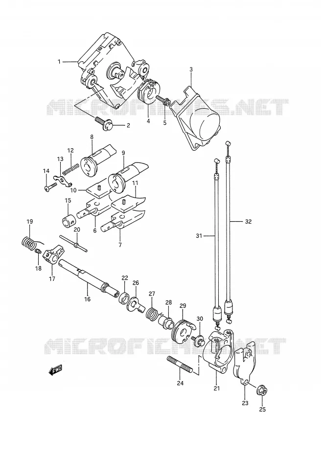 UITLAATKLEP (MODELE P) Suzuki MOTO 200 TS-R 1991  TS200RM(E28)
