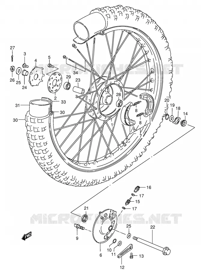 VOORWIEL Suzuki MOTO 185 TS-ER 2000  TS185ERY(E1)