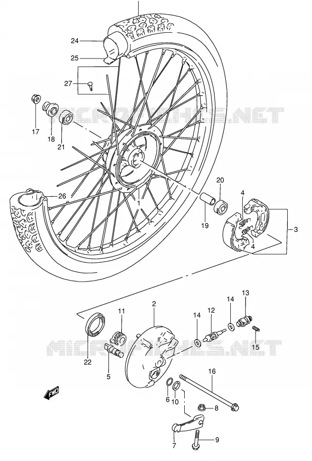 VOORWIEL Suzuki MOTO 50 TS-X 1988  TS50XKJ(E1)