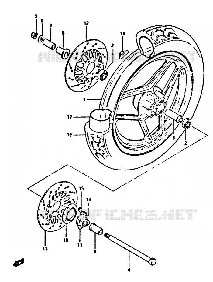 VOORWIEL Suzuki MOTO 650 XN85-T 1983  XN85D