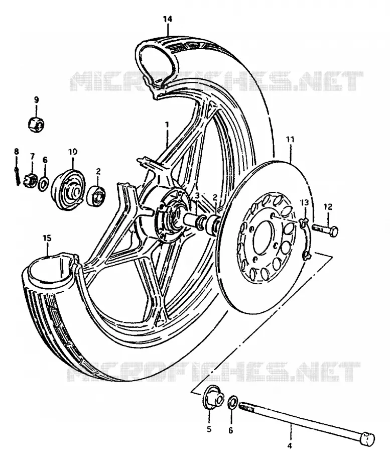 VOORWIEL (ZR50KEX) Suzuki MOTO 50 ZR 1999  ZR50KX(X)