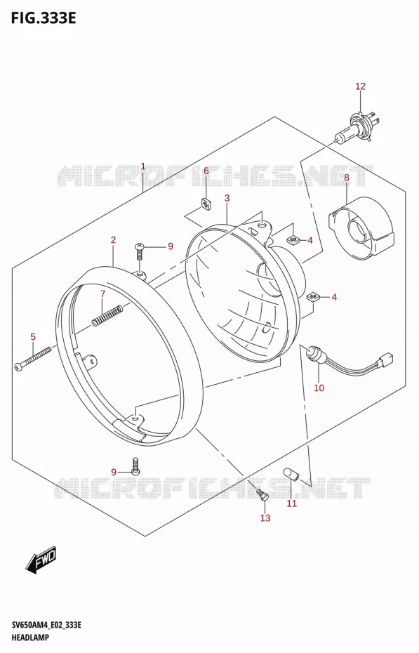 KOPLAMP (SV650XA:M4:E02) Suzuki MOTO 650 SV 2024  SV650AM4 E19 2024 M4 (E19)