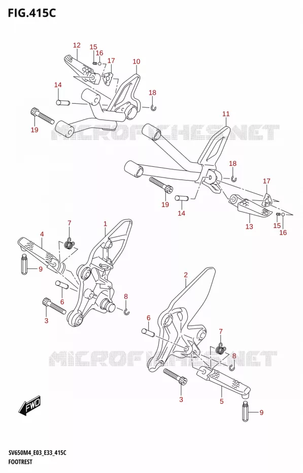 FOOTREST (SV650A:M4:E28) Suzuki MOTO 650 SV 2024  SV650AM4 E28 2024 M4 (E28)