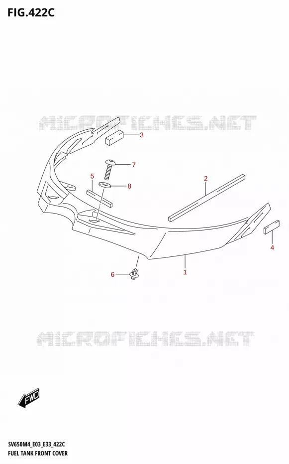 FUEL TANK VOORKLEP (SV650A:M4:E28) Suzuki MOTO 650 SV 2024  SV650AM4 E28 2024 M4 (E28)