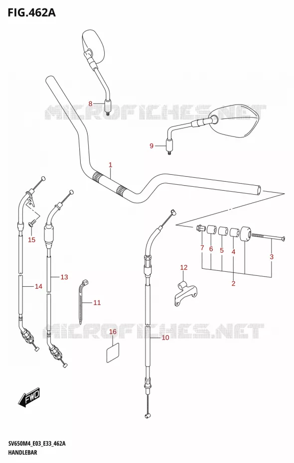 STUUR (SV650:M4:E03) Suzuki MOTO 650 SV 2024  SV650AM4 E28 2024 M4 (E28)