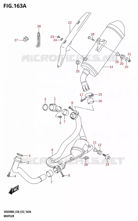 GELUIDDEMPER (SV650A) Suzuki MOTO 650 SV 2025  SV650A 2025 M5 (E28)