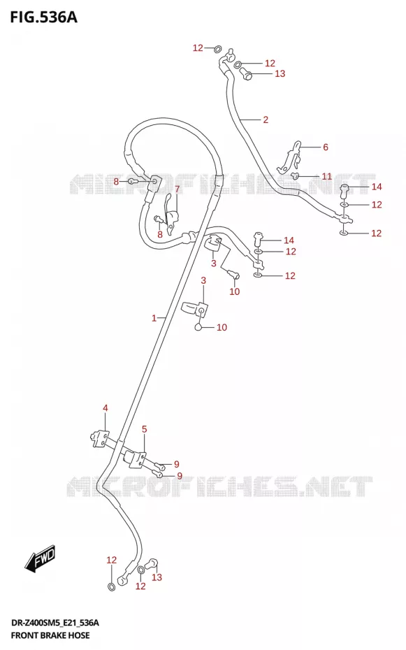 FRONT REMSLANG Suzuki MOTO 400 DR-Z 2025  DR-Z400S 2025 M5 (E21)