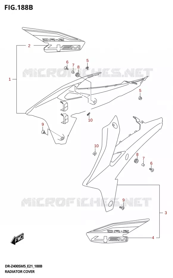RADIATOR COVER (DR-Z400SRL) Suzuki MOTO 400 DR-Z 2025  DR-Z400S 2025 M5 (E21)