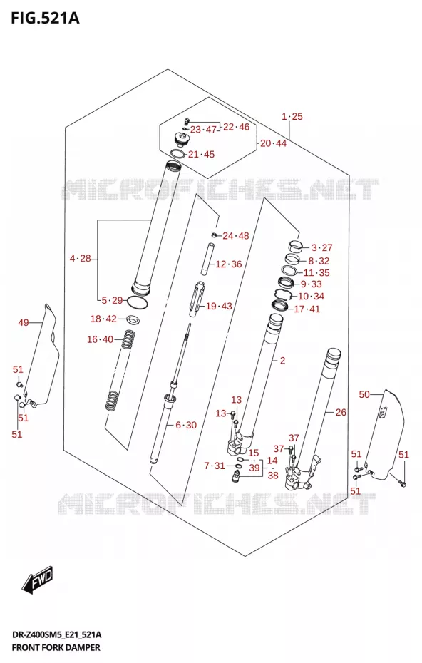 VOORVORK (DR-Z400SRJ) Suzuki MOTO 400 DR-Z 2025  DR-Z400S 2025 M5 (E21)