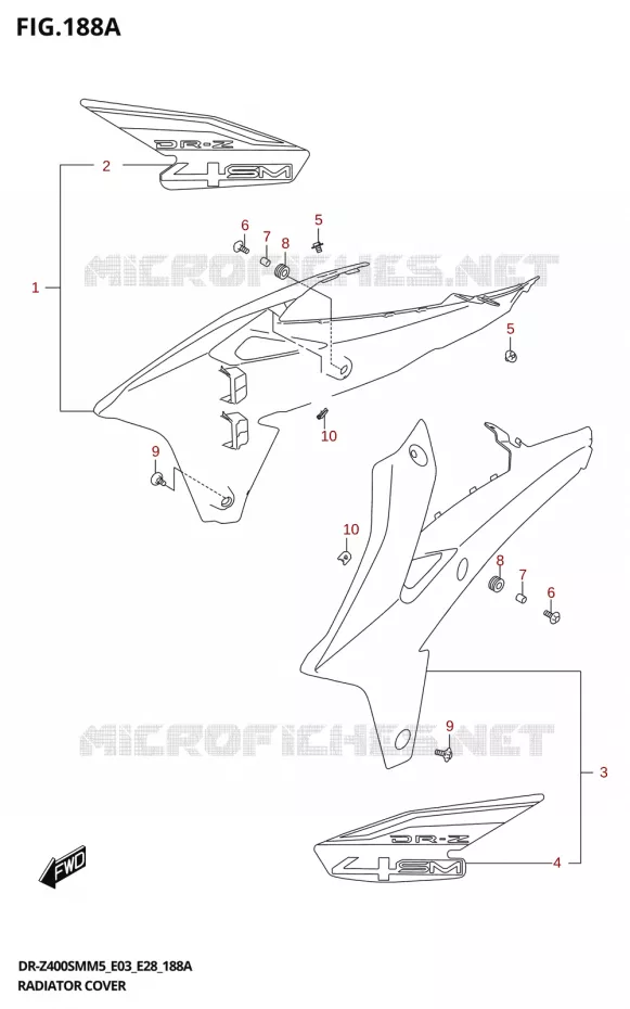 RADIATOR COVER Suzuki MOTO 400 DR-Z 2025  DR-Z400SMRL 2025 M5 (E28)