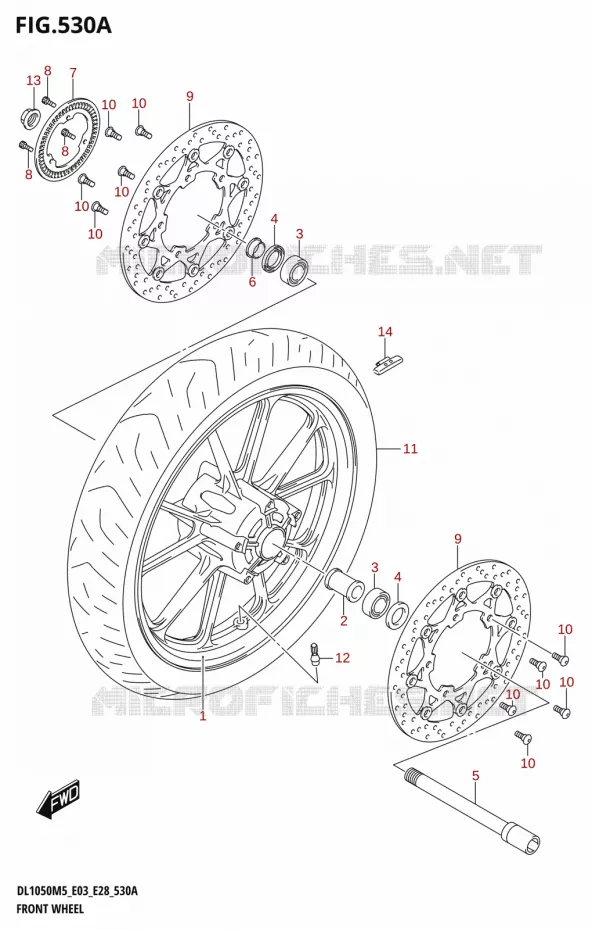 VOORWIEL (DL1050RR) Suzuki MOTO 1050 V-STROM 2025  DL1050RJ 2025 M5 (E28)