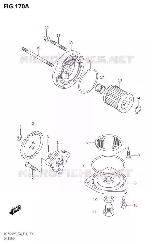 OLIEPOMP Suzuki MOTO 125 DR-Z 2023  DR-Z125LM3 E28 2023 M3 (E28)