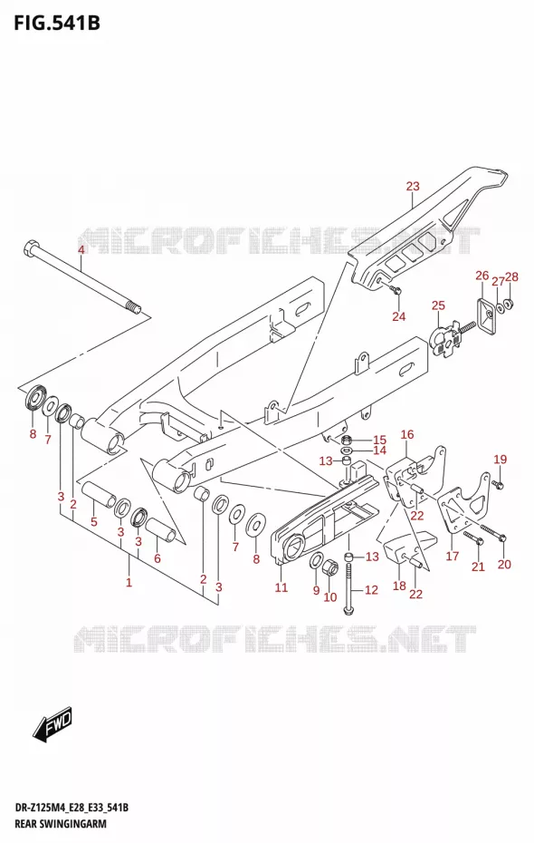 SWINGARM (DR-Z125L) Suzuki MOTO 125 DR-Z 2024  DR-Z125LM4 E28 2024 M4 (E28)