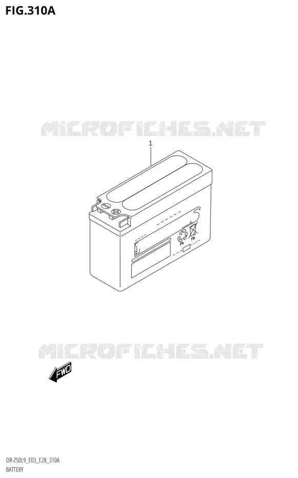 ACCU (DR-Z50:E03) Suzuki MOTO 50 DR 2019  DR-Z50 2019 L9 (E28)
