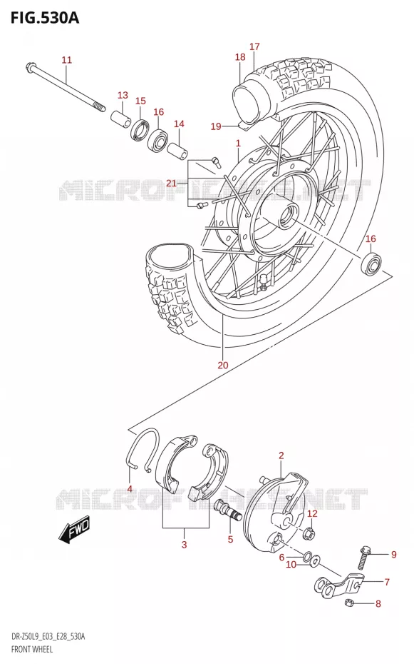 VOORWIEL Suzuki MOTO 50 DR 2019  DR-Z50 2019 L9 (E28)