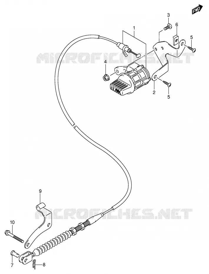 ACHTERUIT CABLE Suzuki QUAD 250 QUADSPORT 2007  LT-Z250K7(E28/E33)