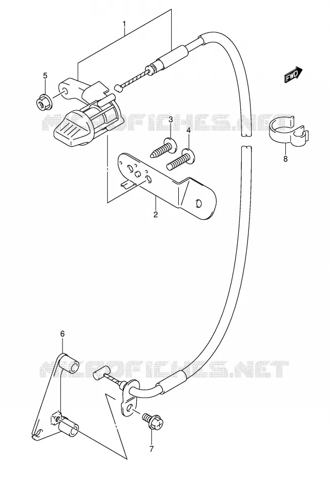 ACHTERUIT CABLE Suzuki QUAD 400 QUADSPORT 2007  LT-Z400K7(E3/E28)