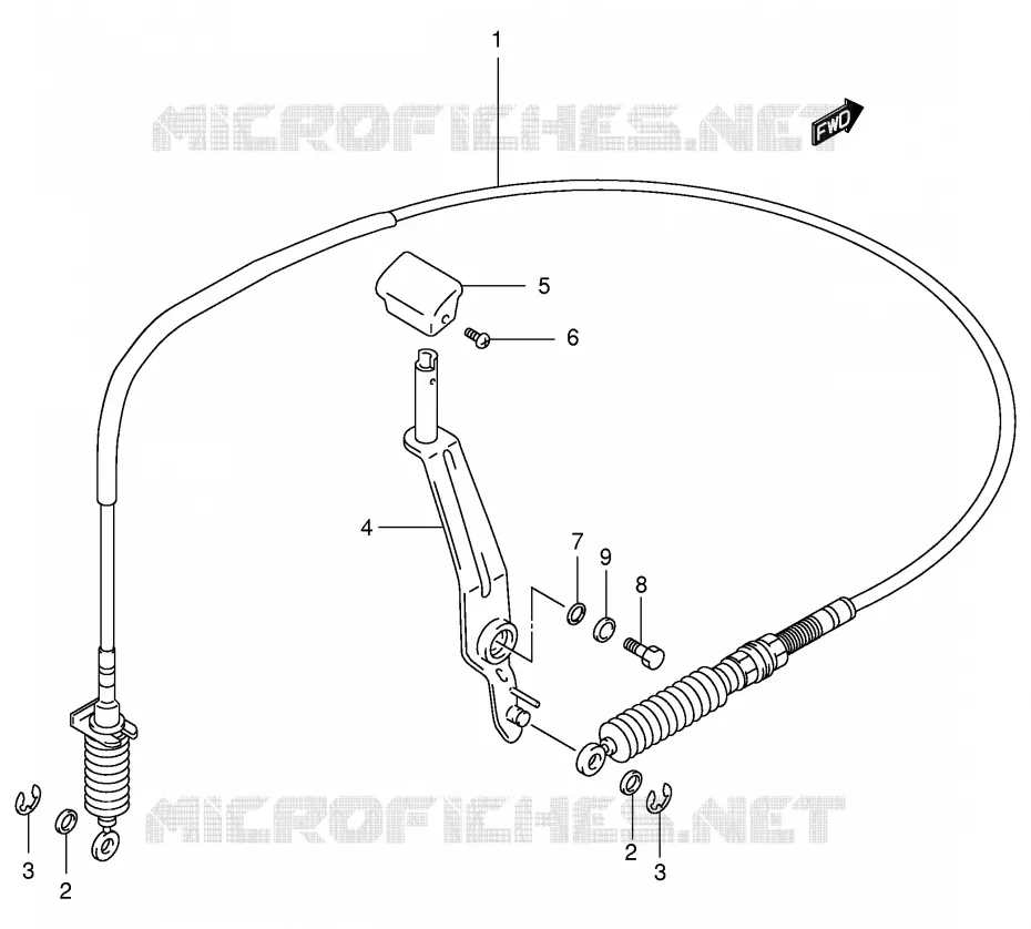 ACHTERUIT LEVER Suzuki QUAD 500 QUADMASTER 2000  LT-F500FY(E3/E28)