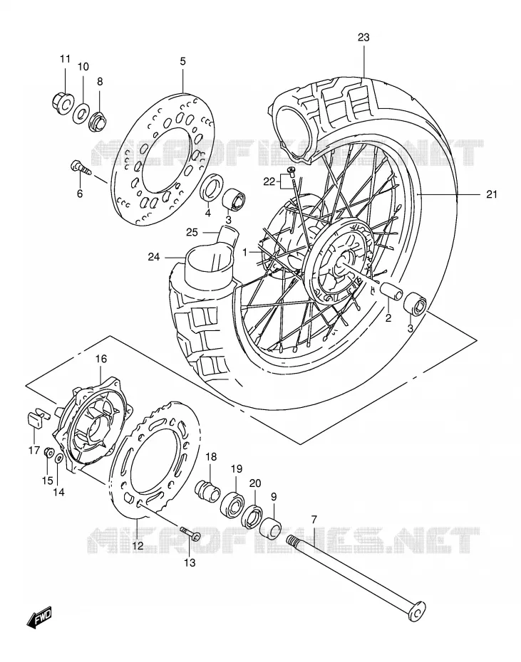 ACHTERWIEL Suzuki MOTO 650 FREEWIND 1998  XF650UW(E2)