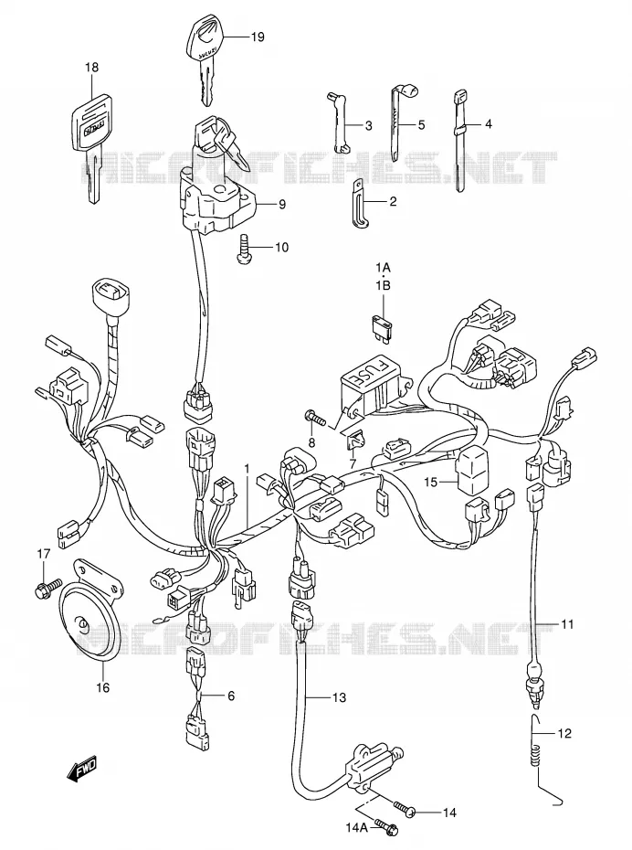 BEDRADING (MODELE V/W/X) Suzuki MOTO 650 FREEWIND 2000  XF650UY(E2)