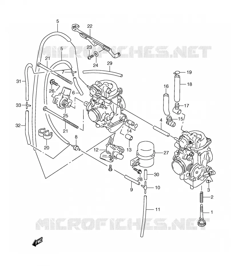 CARBURETOR AANSLUITINGEN Suzuki MOTO 650 FREEWIND 1998  XF650W(E2)