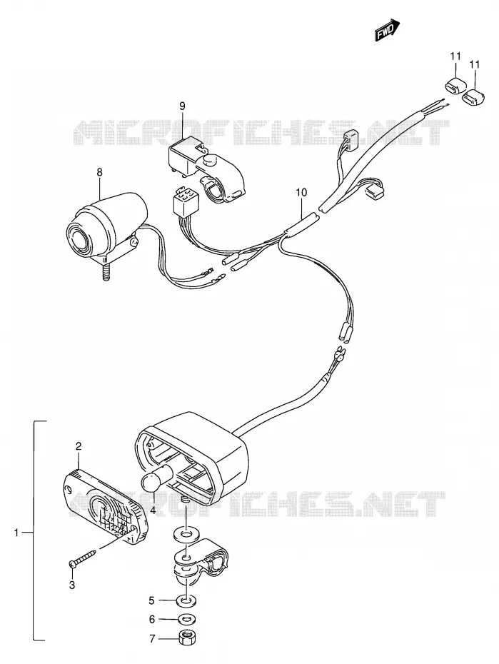 EEN BACK-UP LAMP (OPTIONNEL) Suzuki QUAD 250 OZARK 2001  LT-F250FK1(E24)