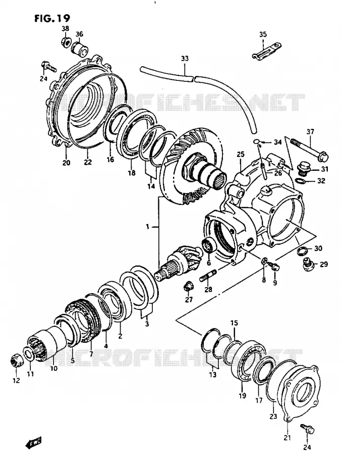 FINAL DRIVE Suzuki QUAD 230 OZARK 1987  LTF230H(E3)