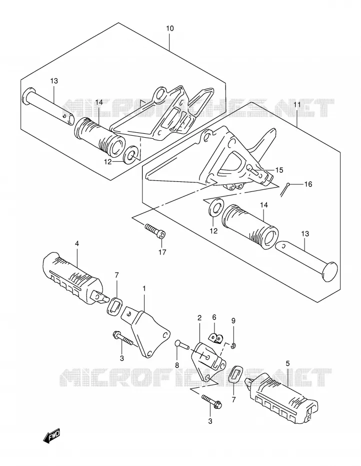 FOOTREST Suzuki MOTO 650 FREEWIND 2001  XF650K1(E2)