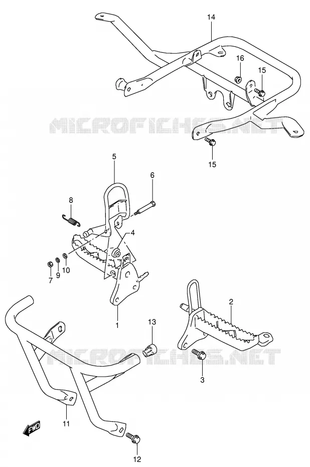 FOOTREST Suzuki QUAD 160 OZARK 2003  LT-F160K3(P24)
