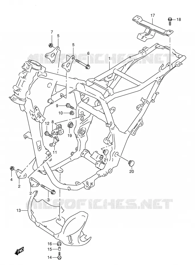 FRAME Suzuki MOTO 650 FREEWIND 1997  XF650V(E2)