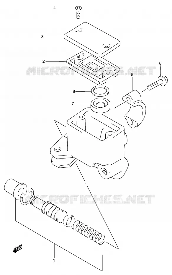 FRONT HOOFDREMCILINDER Suzuki QUAD 250 OZARK 2002  LT-F250FK2(E24)