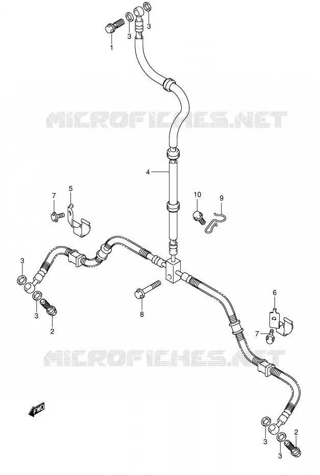 FRONT REMSLANG (MODELE K2/K3/K4/K5) Suzuki QUAD 250 OZARK 2005  LT-F250K5(E17)
