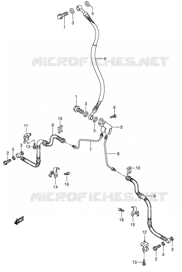 FRONT REMSLANG (MODELE K2/K4) Suzuki QUAD 300 KINGQUAD 1999  LT-F300FX(E24)