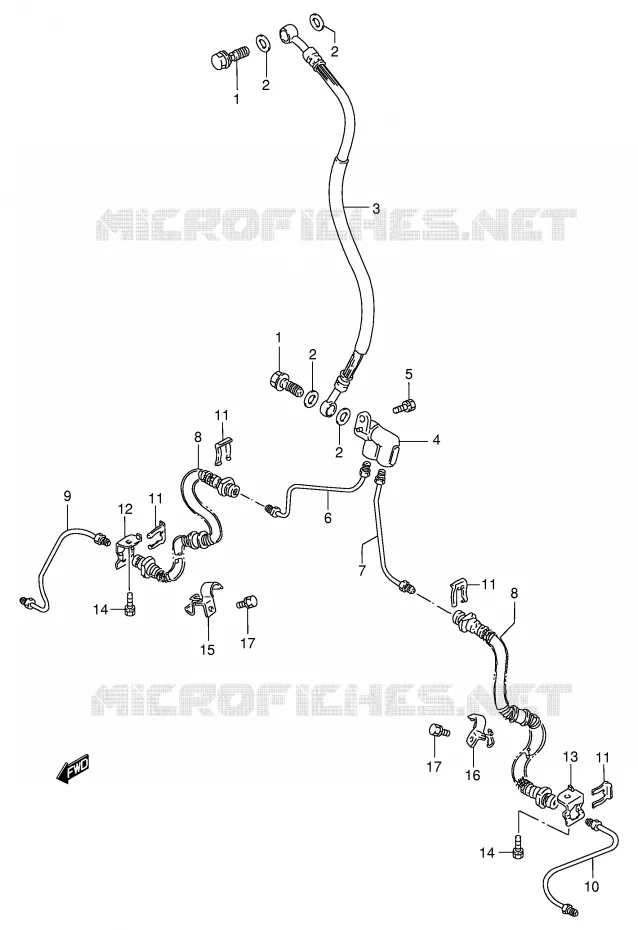 FRONT REMSLANG (MODELE X/Y/K1) Suzuki QUAD 300 KINGQUAD 2001  LT-F300FK1(E24)