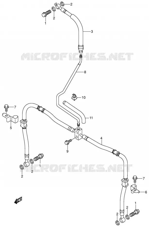 FRONT REMSLANG Suzuki QUAD 400 QUADSPORT 2007  LT-Z400K7(E3/E28)