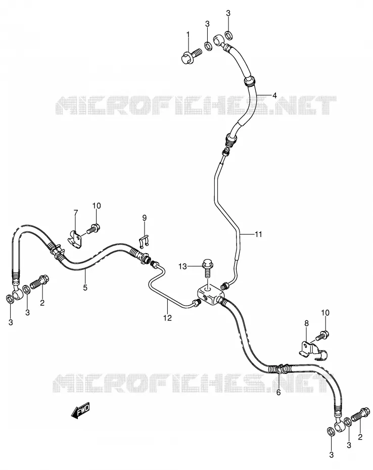 FRONT REMSLANG Suzuki QUAD 500 KINGQUAD 2002  LT-A500FK2(E3/E28)