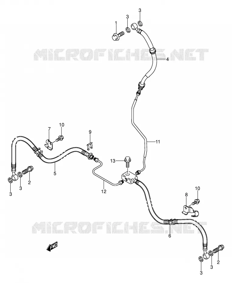 FRONT REMSLANG Suzuki QUAD 500 VINSON 2003  LT-F500FK3(E3/E28)