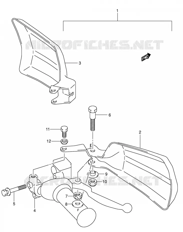 KNUCKLE COVERS (MODELE K2 OPTION) Suzuki QUAD 500 VINSON 2003  LT-A500FK3(E3/E28)