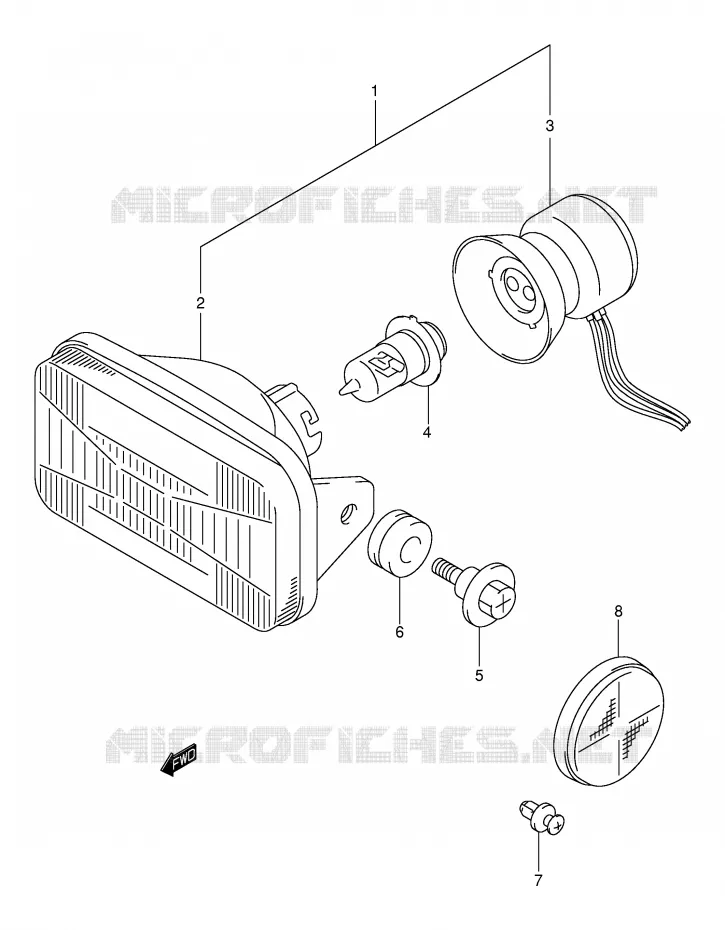 KOPLAMP (MODELE K3/K4) Suzuki QUAD 400 EIGER 2006  LT-F400FK6(P3/P28)