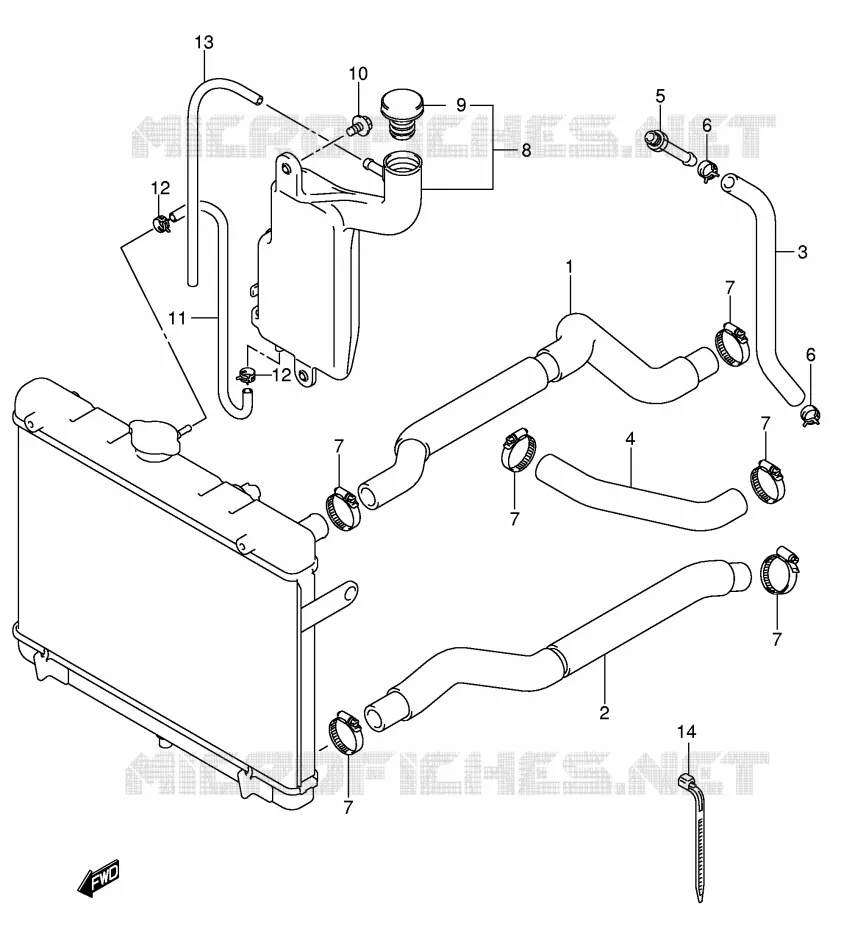 RADIATOR SLANG Suzuki QUAD 700 KINGQUAD 2005  LT-A700XK5(E17)