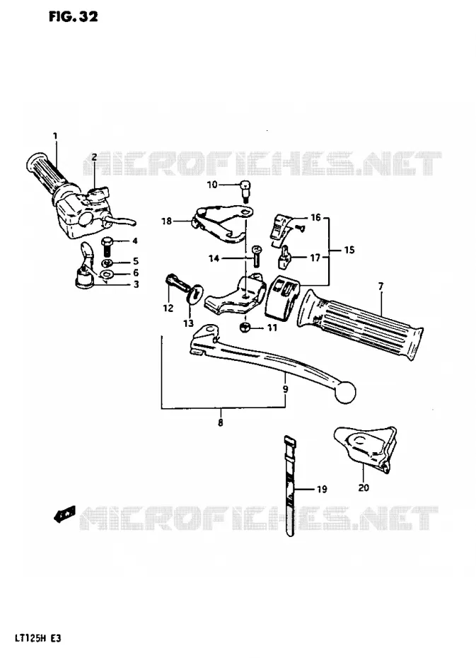 SCHAKELAARS (MODELE F/G) Suzuki QUAD 125 QUADRUNNER 1986  LT125G(E3)