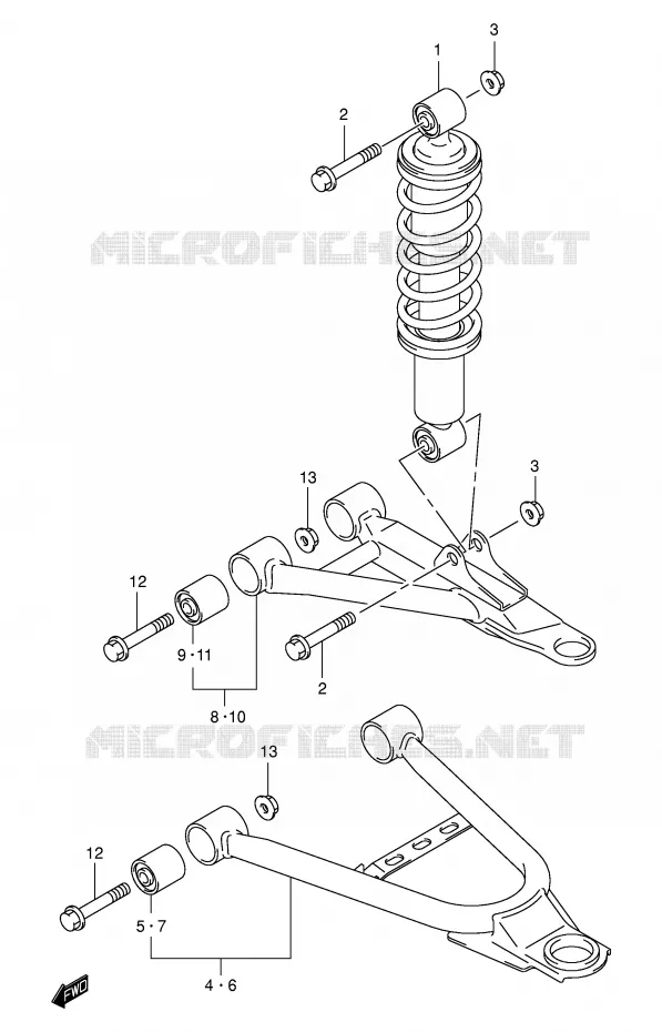 SCHOKDEMPER - VORKBEEN Suzuki QUAD 400 EIGER 2007  LT-F400K7(P3/P28)