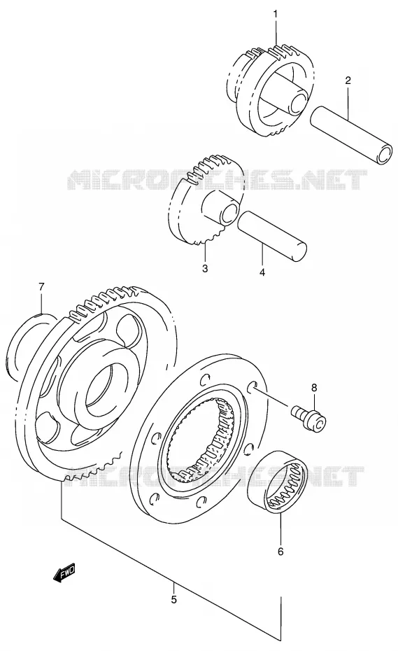 STARTMOTOR CLUTCH (MODELE Y/K1/K2) Suzuki QUAD 500 QUADMASTER 1998  LT-F500FW(E3/E28)