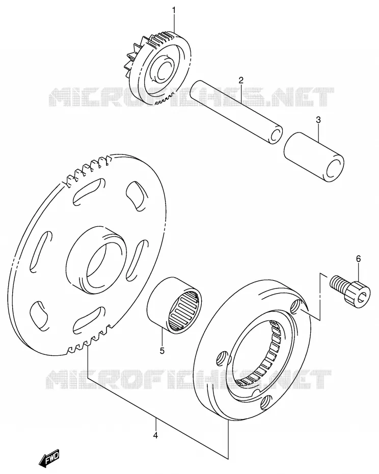 STARTMOTOR CLUTCH Suzuki QUAD 250 QUADSPORT 2008  LT-Z250K8(E28/E33)