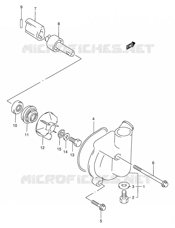 WATERPOMP Suzuki QUAD 500 VINSON 2002  LT-F500FK2(E3/E28)