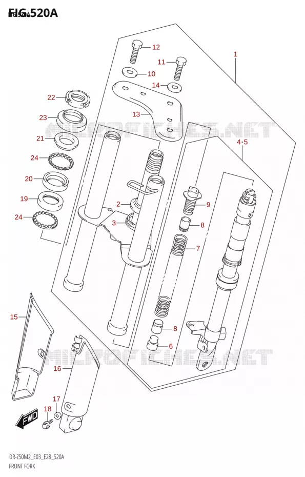 VOORVORK (E03) Suzuki MOTO 50 DR 2022  DR-Z50 2022 M2 (E28)