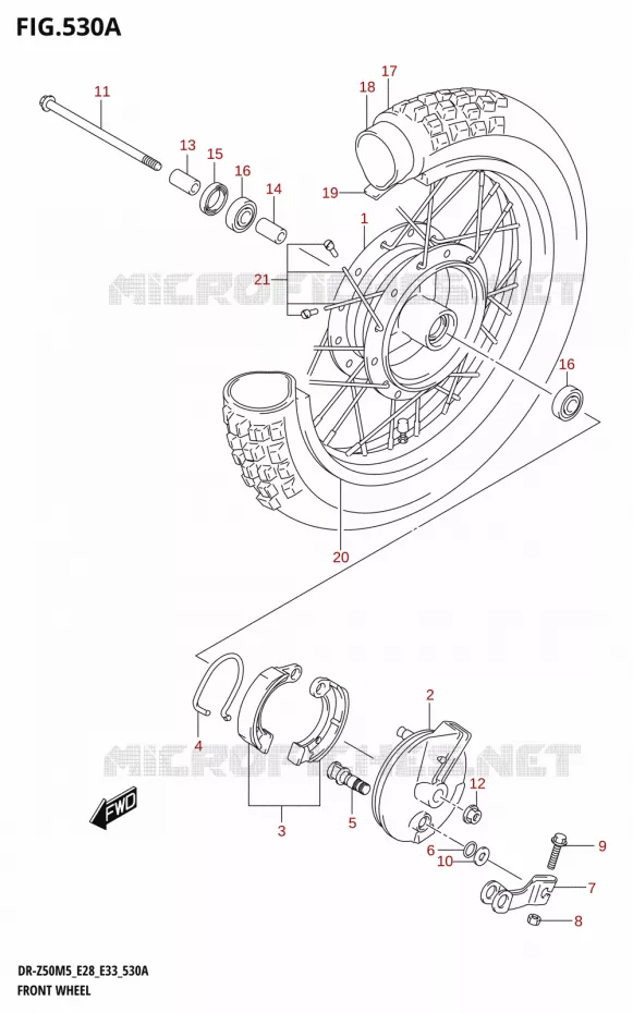 VOORWIEL Suzuki MOTO 50 DR 2025  DR-Z50 2025 M5 (E28)