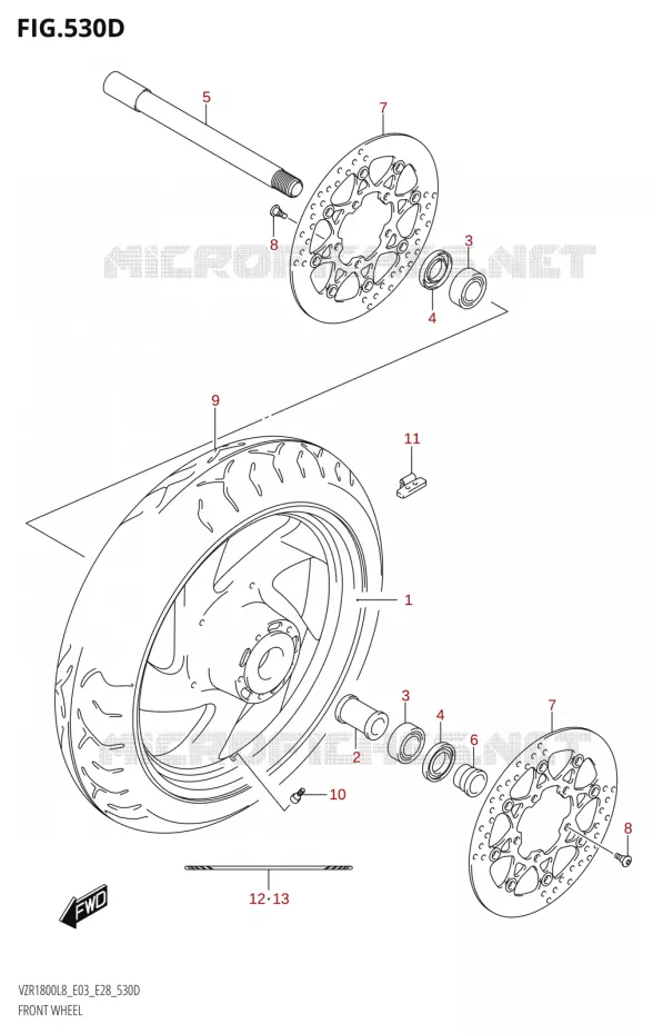 VOORWIEL (VZR1800BZ:L8:E33) Suzuki MOTO 1800 BOULEVARD 2018  VZR1800 2018 L8 (E28)