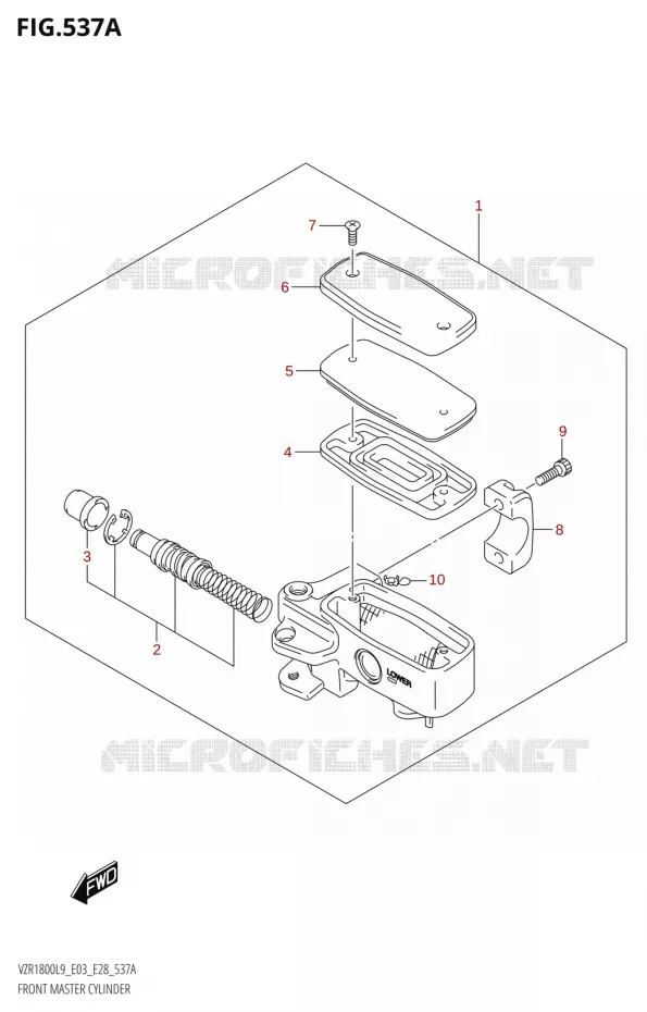 FRONT HOOFDREMCILINDER (VZR1800:L9:E28) Suzuki MOTO 1800 BOULEVARD 2019  VZR1800 2019 L9 (E28)