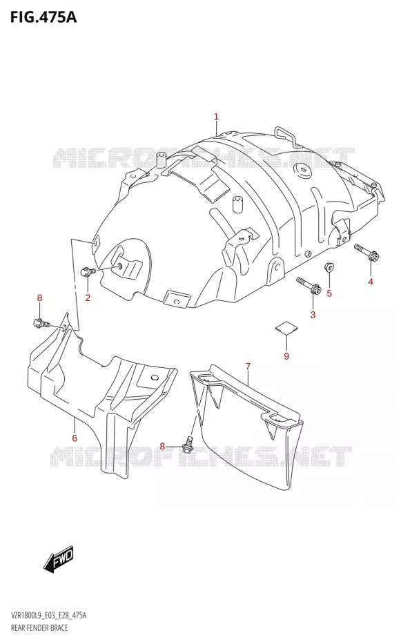 ONDERACHTERSPATBORD Suzuki MOTO 1800 BOULEVARD 2019  VZR1800 2019 L9 (E28)